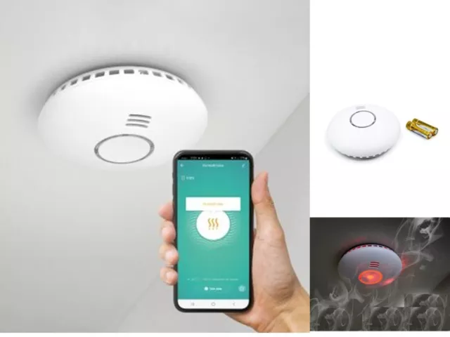 Rilevatore di fumo connesso Wi FI Avidsen 127065 App italia compatibile Alexa