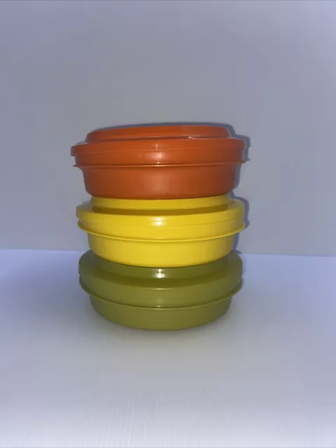 Vintage Tupperware 1206 Bowls Set Of 3 Harvest Colors Avocado Green 70s  Kitchen