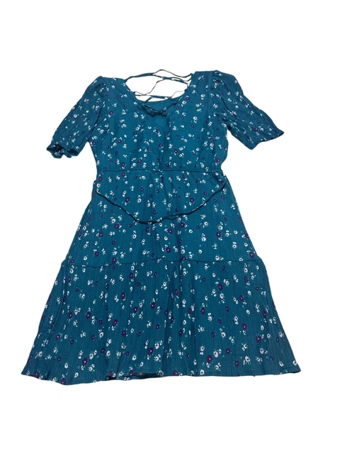 WOMEN'S DOTTI SIZE XS Green Floral Short Sleeve Shirred Sweetheart Neck  Crop Top $6.99 - PicClick AU