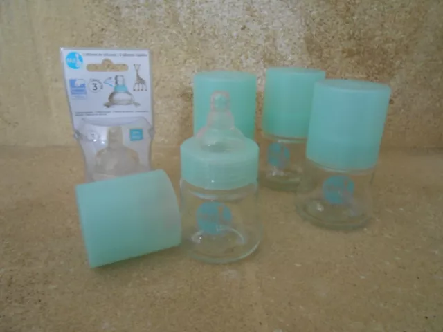 Biberon en verre Mii Vulli Sophie La girafe Lot de 4 biberons + Tétines