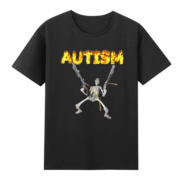 T-Shirt Autismus Skelett lustig Totenkopf hält Oberteil S-3XL - Bild 1 von 2