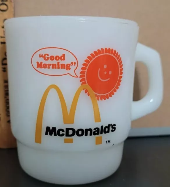 VINTAGE GLASS MCDONALDS Good Morning Coffee Tea Cup Mug $12.00 - PicClick