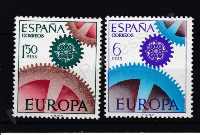 Europa Mnh Stamp Set 1967 Spain Cogs Sg 1853-1854