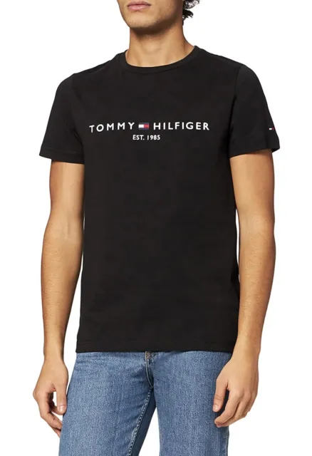 Tommy Hilfiger Mens Core Tommy Logo Tee - Black [Size M]
