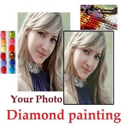 30-100CM Photo Custom 5D Diamond Painting Full Drill DIY Embroidery Cross Stitch