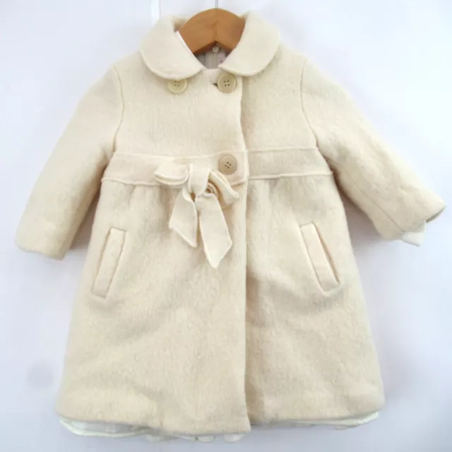 Il Gufo Baby 2-Piece Outfit Girl's Dress & Coat Age 12 Months White Cream Wool