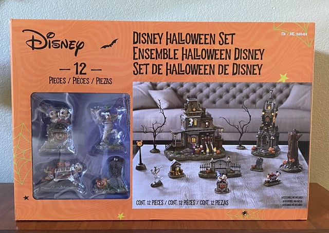 DISNEY HALLOWEEN SET Village Haunted House 12 Piece Ensemble Mickey, Goofy - NEW $135.00 - PicClick