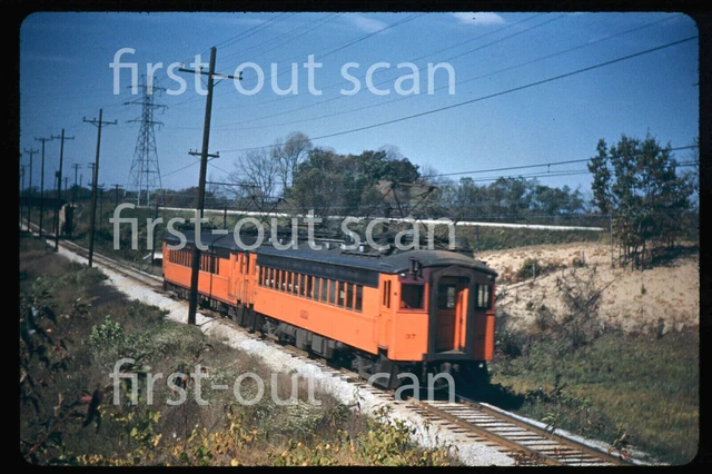 D DUPLICATE SLIDE - CSS&SB South Shore 37 MU Electric Action 1950s