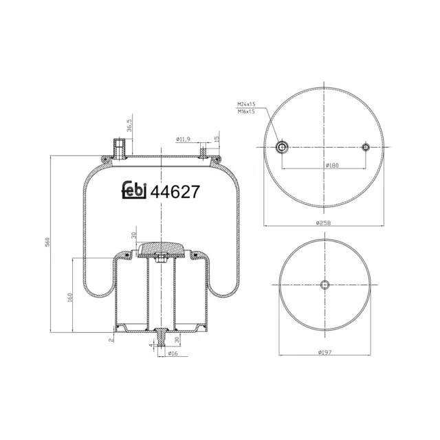 Federbalg, Luftfederung FEBI BILSTEIN 44627 für VOLVO RENAULT TRUCKS