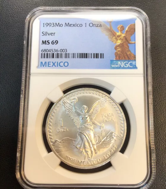 Ngc Ms69 | 1993 Mexico Silver 1 Onza Libertad Ngc Ms 69 Scarce | Only 8 Higher