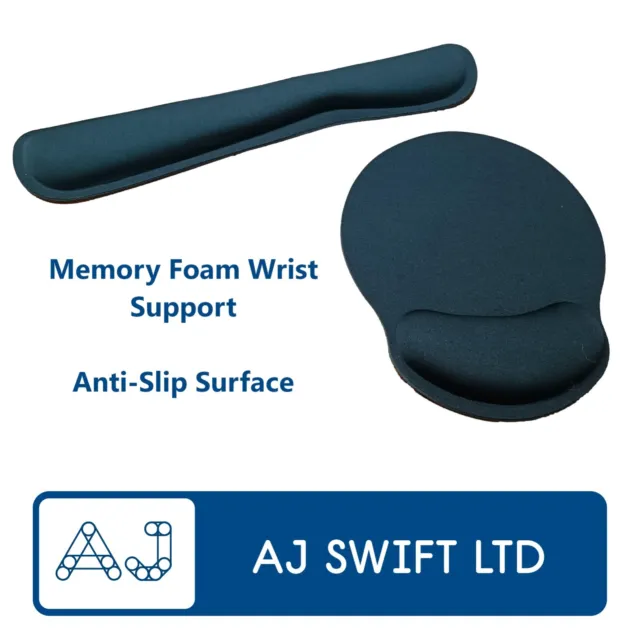 Tappetino mouse e tastiera supporto polso - Pad impugnatura in memory foam nero corrispondente PC