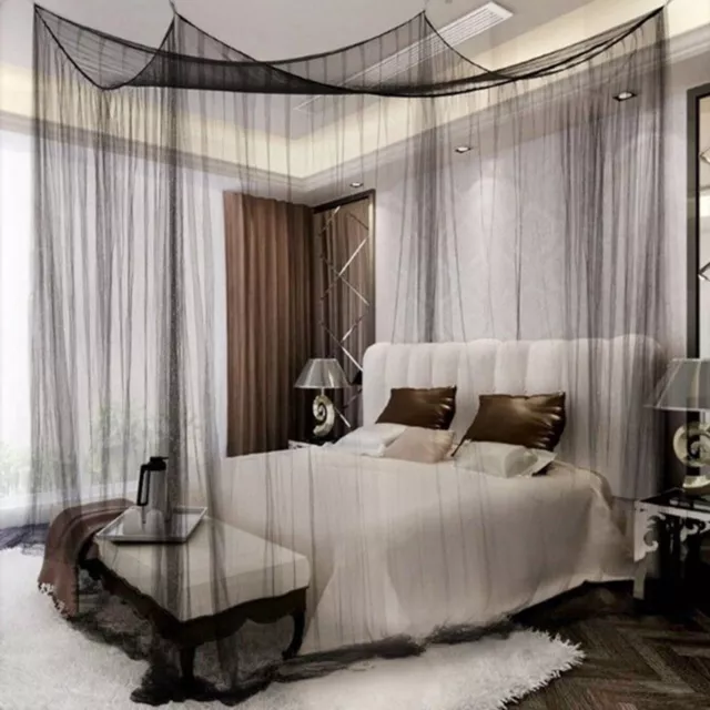 4 Corner Post Bed Canopy Elegant Curtain Mosquito Net Full/Queen/King Size Bed