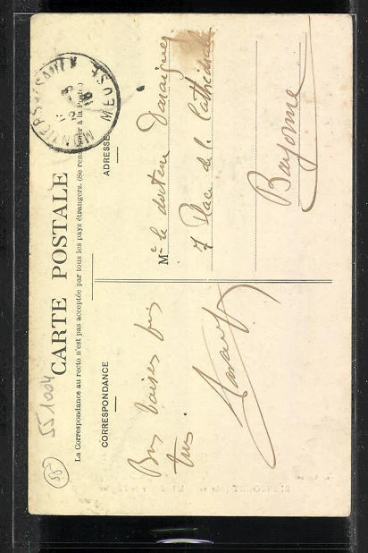CPA Biencourt, L´Intérieur de l´Église 1918 2