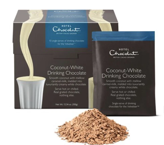 10 HOTEL CHOCOLAT COCONUT Hot DRINKING Chocolate ICED MILK VELVETISER DUALIT *46 £15.95
