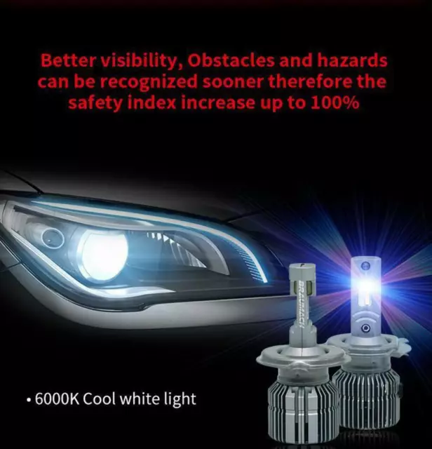 BRAUMACH 6000K LED Headlight Bulbs Globes H4 For Holden Adventra i V8 CX8/LX8 Wa 2