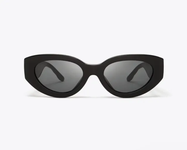 Tory Burch Kira Cat-Eye Sunglasses, Black/Solid Grey, TY7178U, New, $178