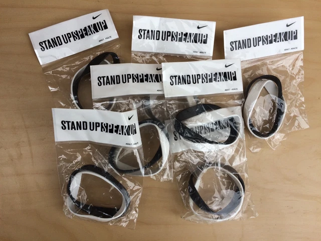 GENUINE NIKE STAND Up Speak Up Livestrong Anti Racism Wrist Bands