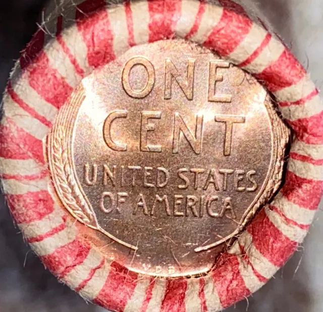 1 US Lincoln Wheat Cent Penny Roll BU 1909 VDB/1909-P BU (50 Coins) Old Vintage