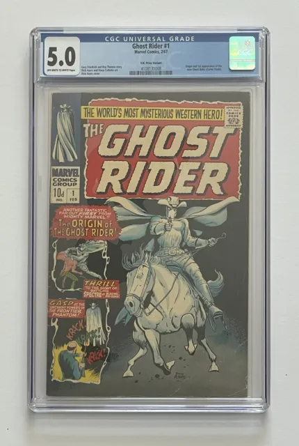 Ghost Rider #1. Feb 1967. Marvel. 5.0 Cgc. 1St Carter Slade! Uk Price Variant