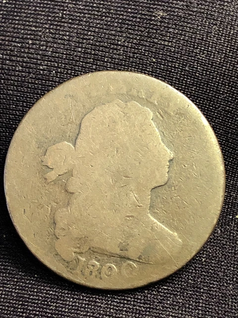 1800 / 79 Draped Bust Large Cent 80 over 79 United States One Penny S-196