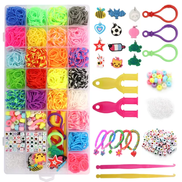 2069Pcs Rubber Bands Bracelets Kit 23 Colors Refill Set DIY Making Gift for Kids