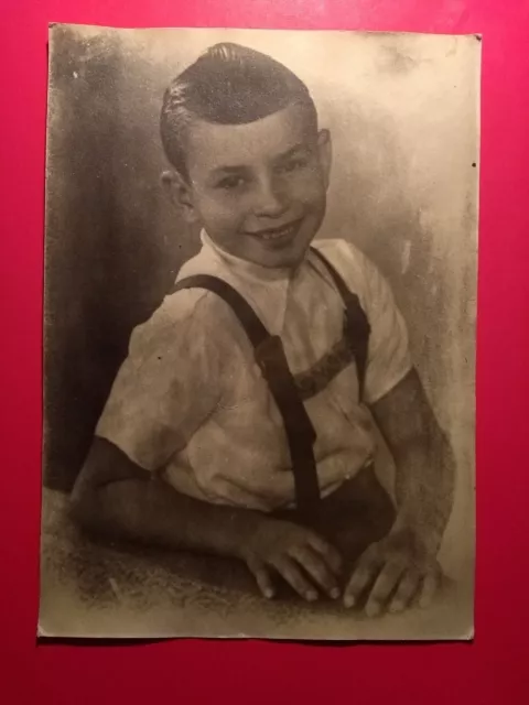 Alt Foto antik schönes Portrait Junge Pimpf Boy Tracht Mode Frisur old Photo art