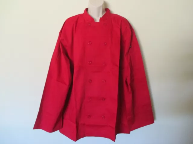New Red Ls Chef Works Chef Coat Food Service Industry Kitchen Worker Size 2X