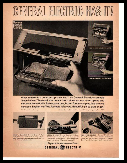 1966 General Electric Housewares Toast-R-Oven Countertop Toaster Oven Print Ad