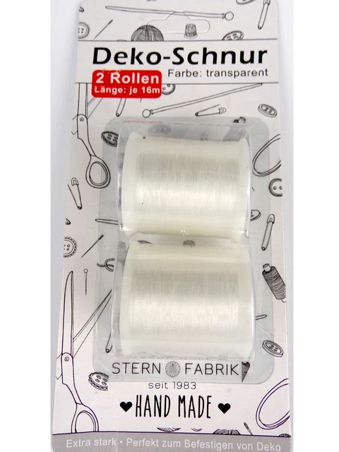 Dekoschnur transparent 2er je 16m (1m/0,16€) Basteln Extra stark transparent