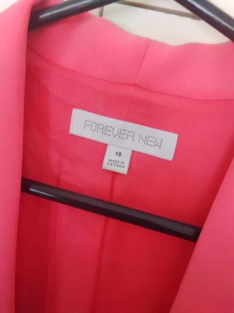 Forever New open front pink statement blazer / jacket - Size 10 – Worn Once