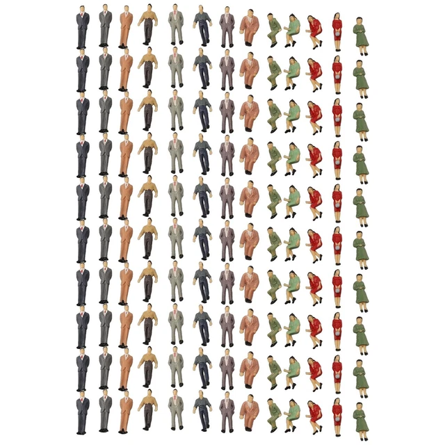 Lot 24 Figurines HO Personnes Attendant Le Train – échelle 1:87, Peintes, 1.6-2.1cm