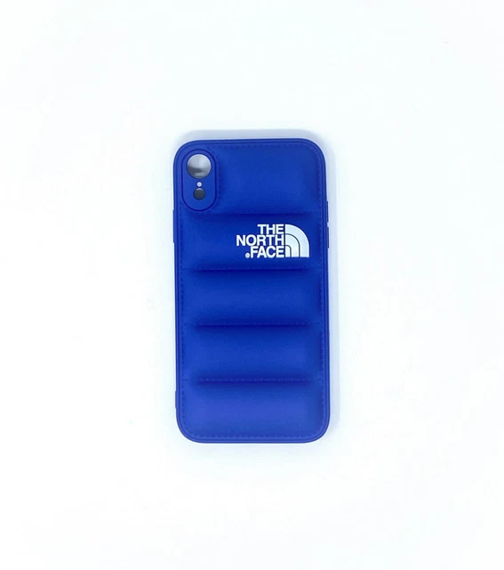 Cover Iphone Xr "The North Face" Puffer Piumino Blu Silicone Case