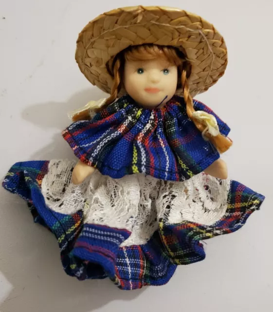 Small Mini Porcelain Bisque Doll With Movable Arms And Legs 2