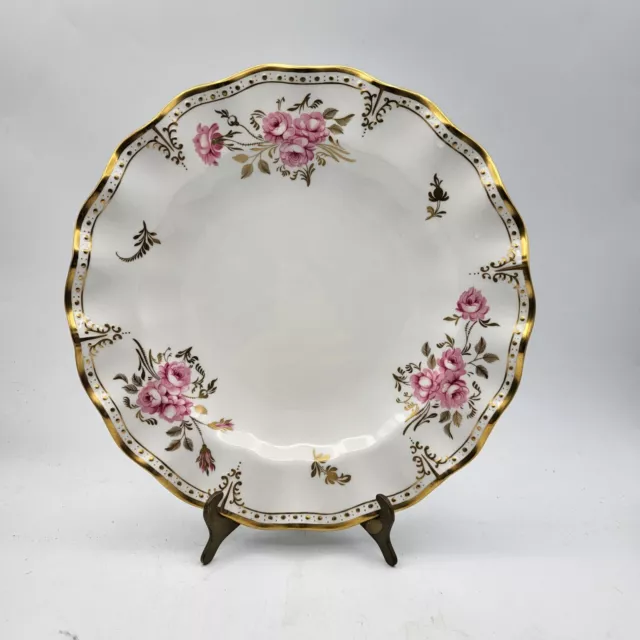 Royal Crown Derby Dinner Plate Royal Pinxton Roses White Gold Pink England
