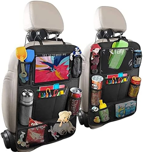 MONKONAR Car Storage Organizer 2 PCS, Car Backseat Organizer Kick Mats Back Seat