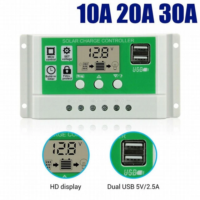 Venta caliente reglas de carga solar regulador de carga plástico regulador LCD metal