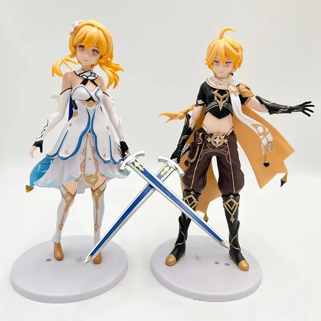 Genshin Impact Traveler Lumine Anime Figure Collection Model Doll Toy Gift 7.1''