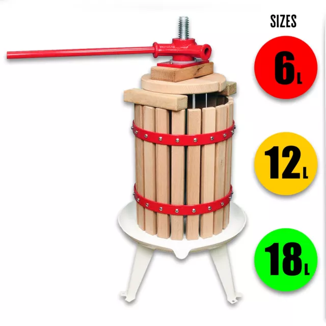 Fruit Press Wine Making Grape Cider Berry Orange Apple Juice 6 12 or 18 Litre