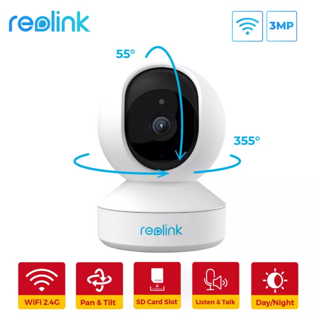 Reolink WiFi Cámara IP Interior 3MP HD Bebé Monitor Audio Bidireccional E1