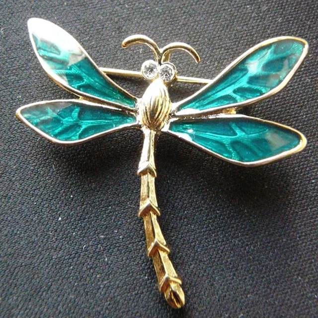 Broche Ronde Vintage Années 50 - Métal Doré Ajouré Avec Fonte De Verre Rouge Cerise