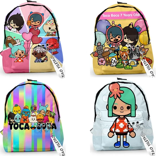 TOCA BOCA BACKPACKS Toca Life World Game School Bags Bookbag Keychain