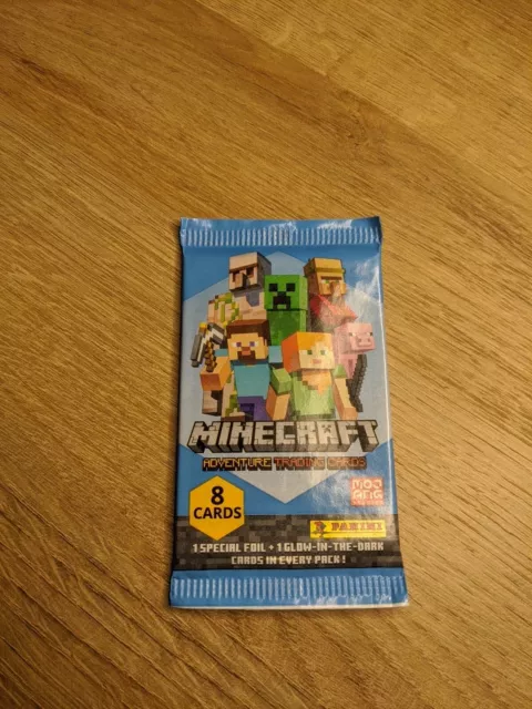 Panini Minecraft Adventure Trading Cards-1x Booster Pack-8 Cards(Brand New)