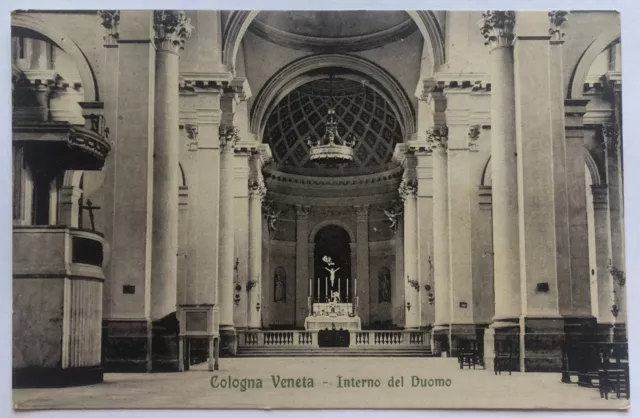 Cartolina Cologna Veneta duomo chiesa Verona Veneto paesaggistica T10