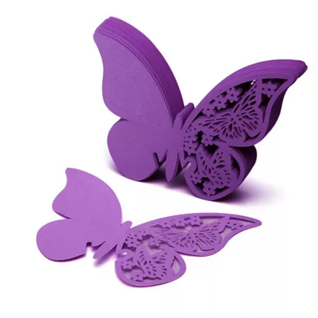 Butterfly Wedding Name Place Cards For Wine Glass Laser Cut On Pearlescent Card