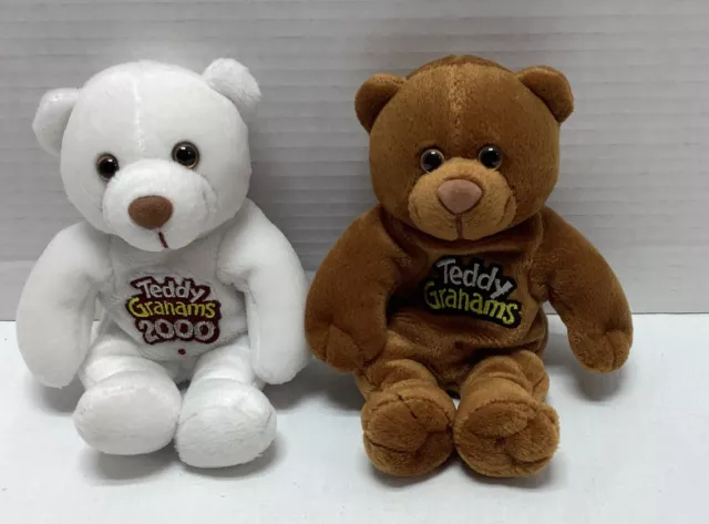 Teddy Grahams Bears Promo Beanie Bear Plush LOT of 2 Millennium & Spicy Cinnamon