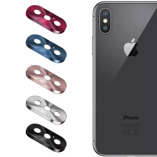 Protector Lente Camara Aluminio Colores Aro Trasero Adhesivo Para Iphone X