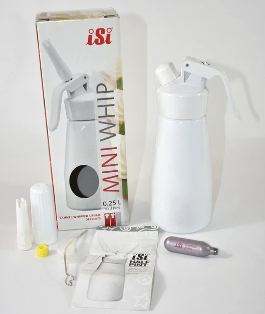 iSi Mini Whip .25L Half Pint White Whipped Cream Maker Whipper VGUC! iSi Mini Whip .25L Half Pint White Whipped Cream Maker Whipper VGUC!