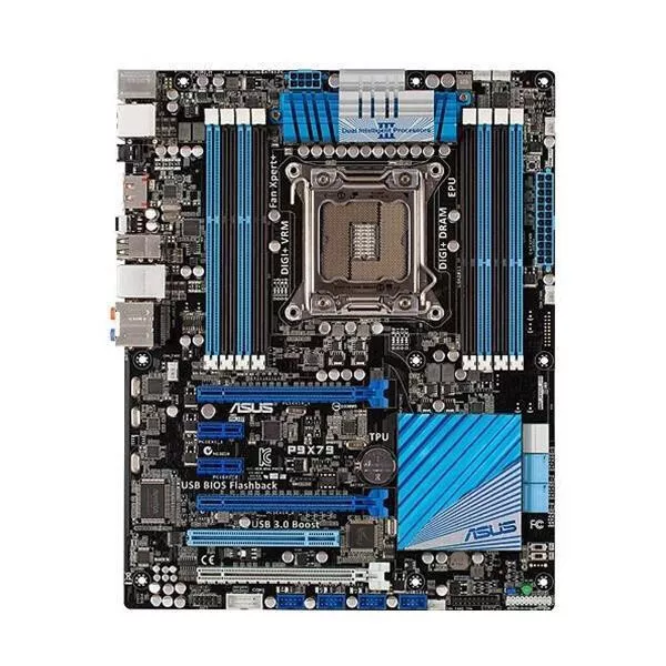 ASUS P9X79 Intel X79 LGA 2011 DDR3 USB 3.0 ATX Mainboard mit I/O Blende.