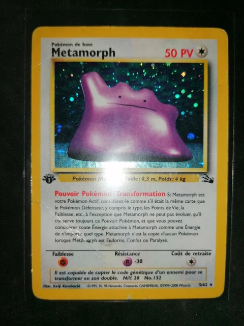 METAMORPH 3/62 Holo Fossile EDITION 1 Wizards FR Carte Pokemon
