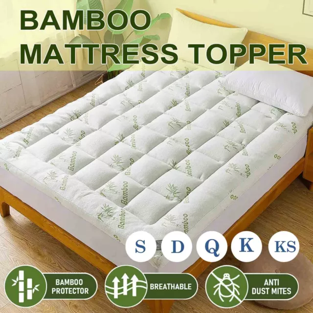 Bamboo Mattress Topper Bed Matress Protector King/Single/Queen/Double 2022 NEW